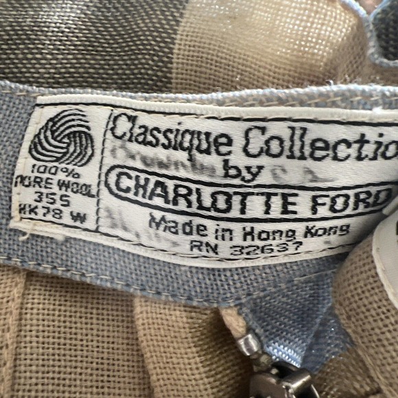 VTG Charlotte Ford Classique Reversible Pleated Midi Skirt Pure Wool 8 GORGEOUS - Picture 14 of 14